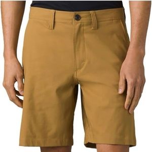 Prana Alameda 7” Shorts Men’s Size 38 Zip Pocket Outdoor Utility Embark Brown
